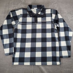 Columbia Men's Fleece Pullover Shirt Plaid Snap Neck Size Med